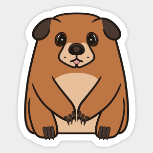 Cute Beaver Sitting Sticker